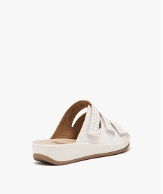 mules femme confort compensees a bride scratch avec details ajoures blanc sandales plates et nu-piedsE486601_4