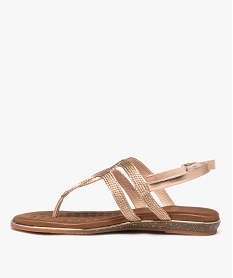 sandales femme a entre-doigts avec brides tressees dorees et entrelacees rose sandales plates et nu-piedsE487901_3