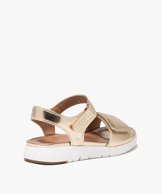 sandales femme unies a brides metallisees scratch et semelle epaisse dore sandalesE490201_4