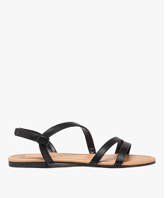 GEMO Sandales plates multibrides à enfiler femme noir standard