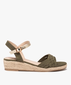GEMO Sandales compensées avec brides tressées femme - Valentina Baldano kaki standard