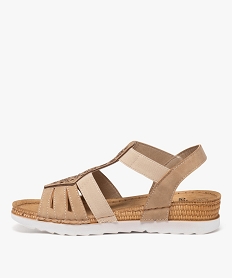 sandales compensees a brides elastiques et strass femme beige standard sandalesE493101_3