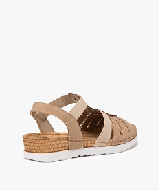 sandales compensees a brides elastiques et strass femme beige standard sandalesE493101_4