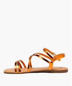 sandales femme unies a fines brides vernies et talon plat orange sandales plates et nu-piedsE493701_3