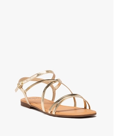 sandales femme unies a fines brides vernies et talon plat jaune sandales plates et nu-piedsE493801_2