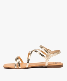 sandales femme unies a fines brides vernies et talon plat jaune sandales plates et nu-piedsE493801_3