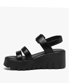 sandales femme compensees a larges brides unies noir sandales a talonE494801_3