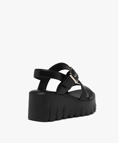 sandales femme compensees a larges brides unies noir sandales a talonE494801_4