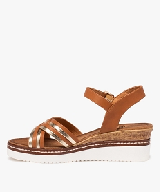 sandales femme a semelle compensee contrastante marron standard sandales a talonE496901_3