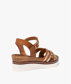 sandales femme a semelle compensee contrastante marron standard sandales a talonE496901_4