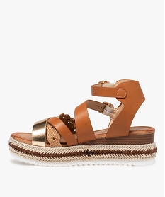 sandales femme a talon compense tresse et brides fantaisie orange sandales a talonE498001_3