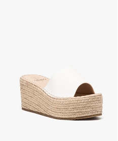 mules femme a talon compense en corde dessus uni blanc standard sandales a talonE498501_2