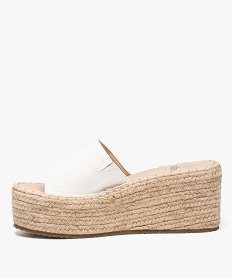 mules femme a talon compense en corde dessus uni blanc standard sandales a talonE498501_3