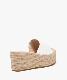 mules femme a talon compense en corde dessus uni blanc standard sandales a talonE498501_4