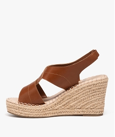 sandales femme a talon compense en corde unies a enfiler orange sandales a talonE498601_3