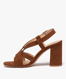 sandales femmes a talon haut en suedine et brides croisees orange sandales a talonE499001_3