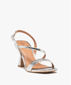 sandales femme a talon et brides metallisees gris sandales a talonE499601_2