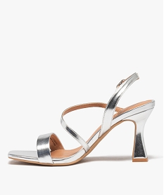 sandales femme a talon et brides metallisees gris sandales a talonE499601_3