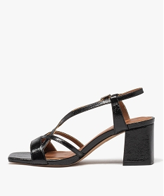 sandales a talon carre a brides fantaisie vernies noir sandales a talonE499801_3