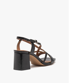 sandales a talon carre a brides fantaisie vernies noir sandales a talonE499801_4