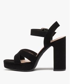 sandales femme a talon unies en suedine a brides croisees noir standard sandales a talonE500201_3
