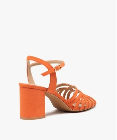 sandales a talon carre unies avec brides croisees orange sandales a talonE502801_4