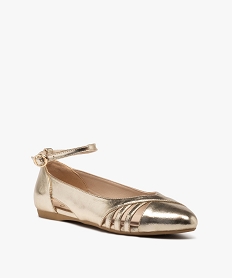ballerines femme unies effet metallise avec bout pointu dore ballerinesE503201_2
