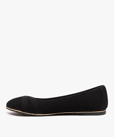 ballerines femme a talon plat dessus uni en mesh noir standard ballerinesE503401_3