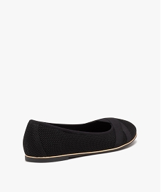 ballerines femme a talon plat dessus uni en mesh noir standard ballerinesE503401_4