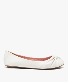GEMO Ballerines femme unies ultra-légères à bout drapé blanc standard