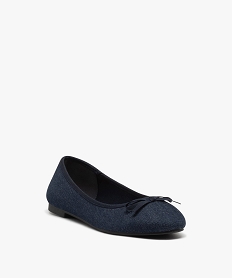 ballerines femme unies en denim avec noeud fantaisie bleuE504401_2