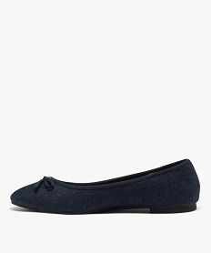 ballerines femme unies en denim avec noeud fantaisie bleuE504401_3