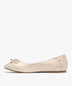 ballerines femme unies a paillettes avec noeud fantaisie dore ballerinesE504901_3