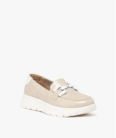 mocassins femme confort unis avec boucle fantaisie et a semelle epaisse beige standard mocassinsE506001_2