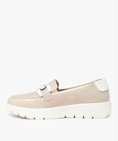 mocassins femme confort unis avec boucle fantaisie et a semelle epaisse beige standard mocassinsE506001_3
