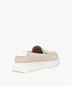 mocassins femme confort unis avec boucle fantaisie et a semelle epaisse beige standard mocassinsE506001_4