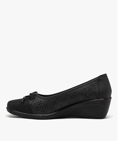 escarpins femme confort unis a semelle compensee avec motifs ajoures noir escarpins compensesE507801_3