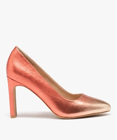 GEMO Escarpins femme à talon haut dessus irisé orange standard
