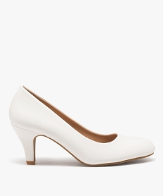 escarpins femme unis a bout rond blanc escarpinsE509501_1