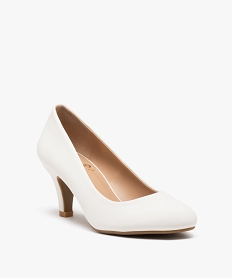 escarpins femme unis a bout rond blanc standard escarpinsE509501_2