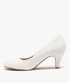 escarpins femme unis a bout rond blanc standard escarpinsE509501_3