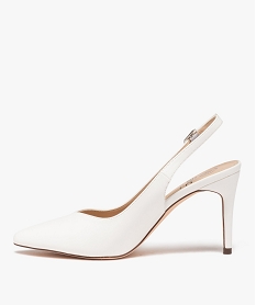 escarpins sling-back a talon aiguille et bout pointu femme blanc standardE509801_3