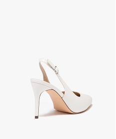 escarpins sling-back a talon aiguille et bout pointu femme blanc standardE509801_4