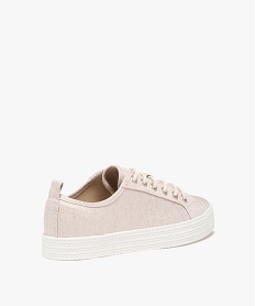 baskets en toile a lacets avec epaisse semelle femme beige standardE510401_4