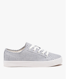 GEMO Baskets en toile à lacets avec épaisse semelle femme Bleu