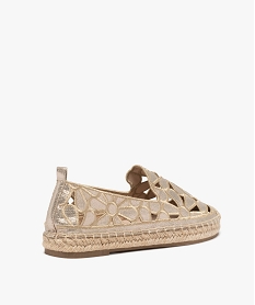 espadrilles en toile fleurie ajouree et pailletee femme jauneE510901_4