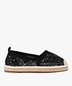 GEMO Espadrilles en tulle brodé femme noir standard