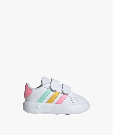 GEMO Baskets bébé fille unies à double scratch avec semelle souple Grandcourt – Adidas blanc standard