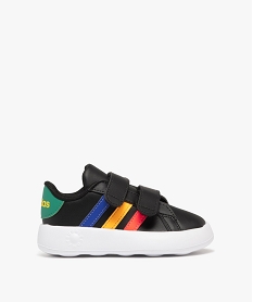 GEMO Baskets basses à scratchs et semelle bubblecomfy bébé garçon - Adidas Grand Court noir vif