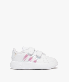 GEMO Baskets bébé fille à double scratch et semelle bubblecomfy - Adidas Grand Court Blanc